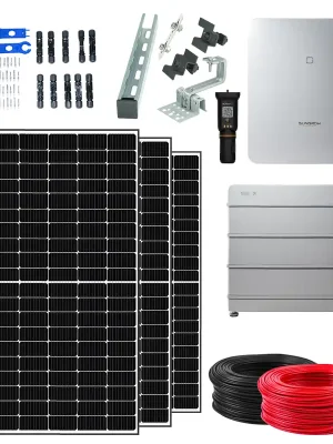 Jetzt Bestellen 10 kW Solaranlage » 24x Trina Vertex S Glas/Glas 445 Watt Black Frame | Sungrow 10 kW Hybrid-Wechselrichter | Sungrow 9,6 kWh Speicher