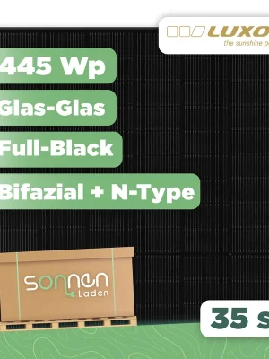 ECO LINE N-TYPE TOPCON GLAS-GLAS BIFACIAL M108/445WGlas-Glas, bifazial, Full Black, MC4-EVO 2 - 35 Stk (Palette) Jetzt Kaufen