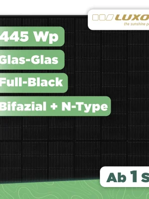 Nur Heute ECO LINE N-TYPE TOPCON GLAS-GLAS BIFACIAL M108/445WGlas-Glas, bifazial, Full Black, MC4-EVO2 - 1 Stk (Einzelmodul)