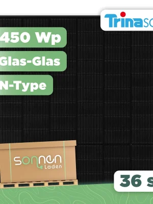 Meistverkauft Trina Vertex S+ 450 Wp NEG9R.25Glas-Glas Full Black PV-Modul - 36 Stk (Palette)