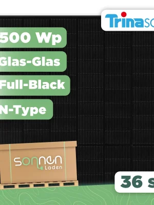 Trina Vertex S+ 500 Wp NEG18R.25Glas-Glas Full Black PV-Modul - 36 Stk (Palette) Ausverkauf