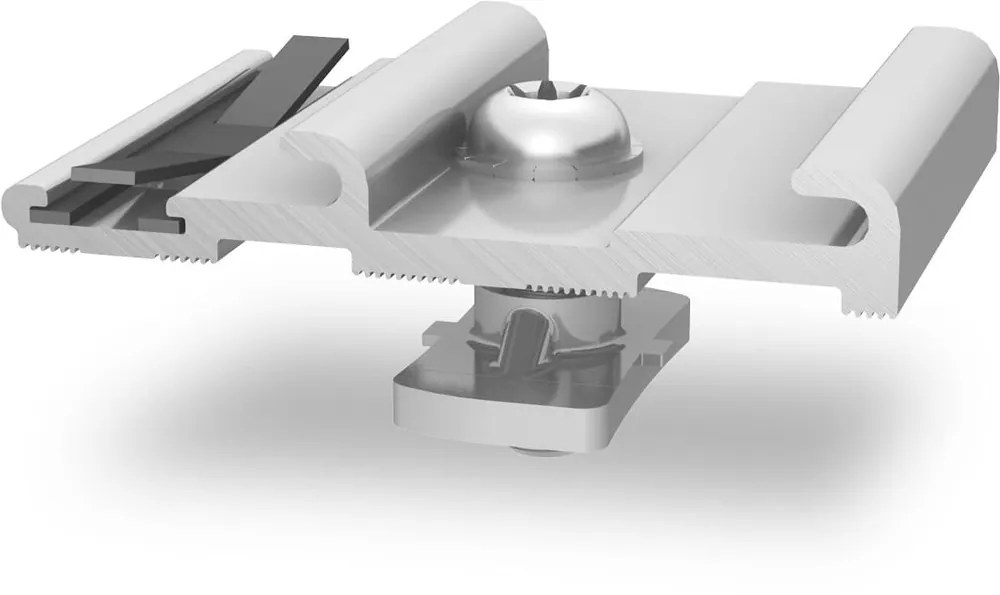 K2 Systems - InsertionRail Kreuzverbinder mit Verdrehsicherungvormontiert, Alu blank (2002762) Neuheit