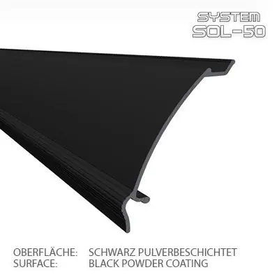 SOL-50 Abschlussblende 4m schwarz Premium Schnäppchen