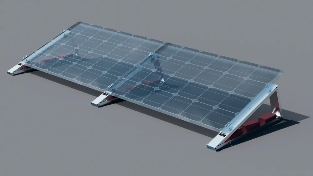 Balkonkraftwerk-Aufständerung 35°Flachdachfür 2 x PV-Module (nebeneinander) RH 30 mm und 35 mm Garantierte Lieferung