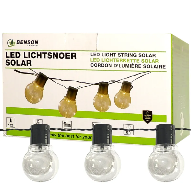 Solar Lichterkette, 10 LED Kugellampen, Länge 6m Billig
