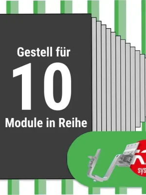 Kracherpreis K2 Montage Paket Ziegeldach: 1 Reihe x 10 Module (K2 4S: Jeder Sparren)