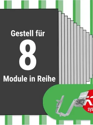 Must-Have K2 Montage Paket Ziegeldach: 1 Reihe x 8 Module (K2 4S: Jeder Sparren)