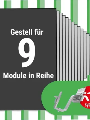 K2 Montage Paket Ziegeldach: 1 Reihe x 9 Module (K2 4S: Jeder Sparren) Schnäppchen