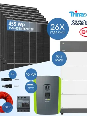 PV-Komplettset 12 kWp - 26x Trina 455 Wp + Kostal PLENTICORE plus G2 10 + BYD B-Box HVS 10.2 Kostenloser Versand