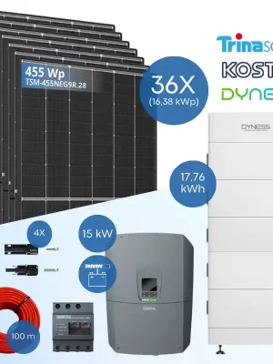 PV-Komplettset 16 kWp - 36x Trina 455 Wp + Kostal PLENTICORE G3 L 15.0 + Dyness Tower 2.0 T17 Saisonangebot