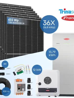 Günstig PV-Komplettset 16 kWp - 36x Trina 455 Wp + Fronius Symo GEN24 Plus SC 12.0 + Reserva 15.8