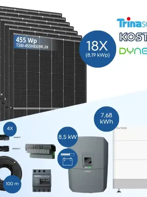 PV-Komplettset 8 kWp - 18x Trina 455 Wp + Kostal PLENTICORE G3 M 8.5 + Dyness Tower Pro TP7 Versand Am Gleichen Tag