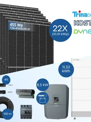 PV-Komplettset 10 kWp - 22x Trina 455 Wp + Kostal PLENTICORE G3 M 8.5 + Dyness Tower Pro TP11 Top-Seller
