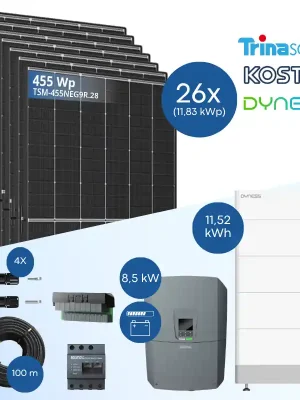 PV-Komplettset 12 kWp - 26x Trina 455 Wp + Kostal PLENTICORE G3 M 8.5 + Dyness Tower Pro TP11 Letzte Chance