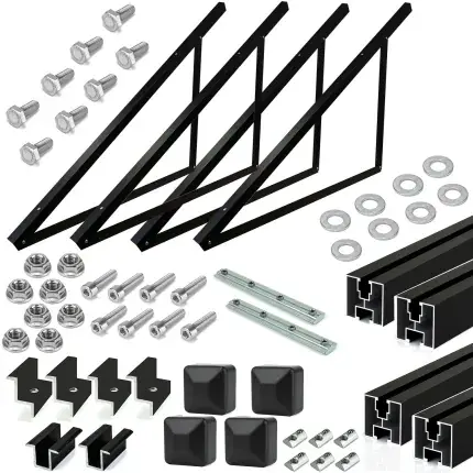 Zertifiziert Wand Montage Universal Schwarz für 2 PV Module - verstellbar