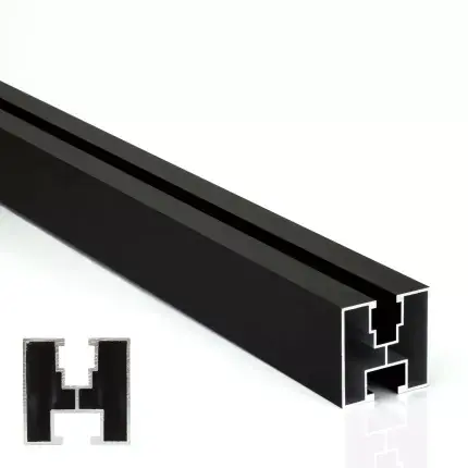 Sale PV Montageprofil Schwarz 40x40 mm in 416 cm für Sechskant