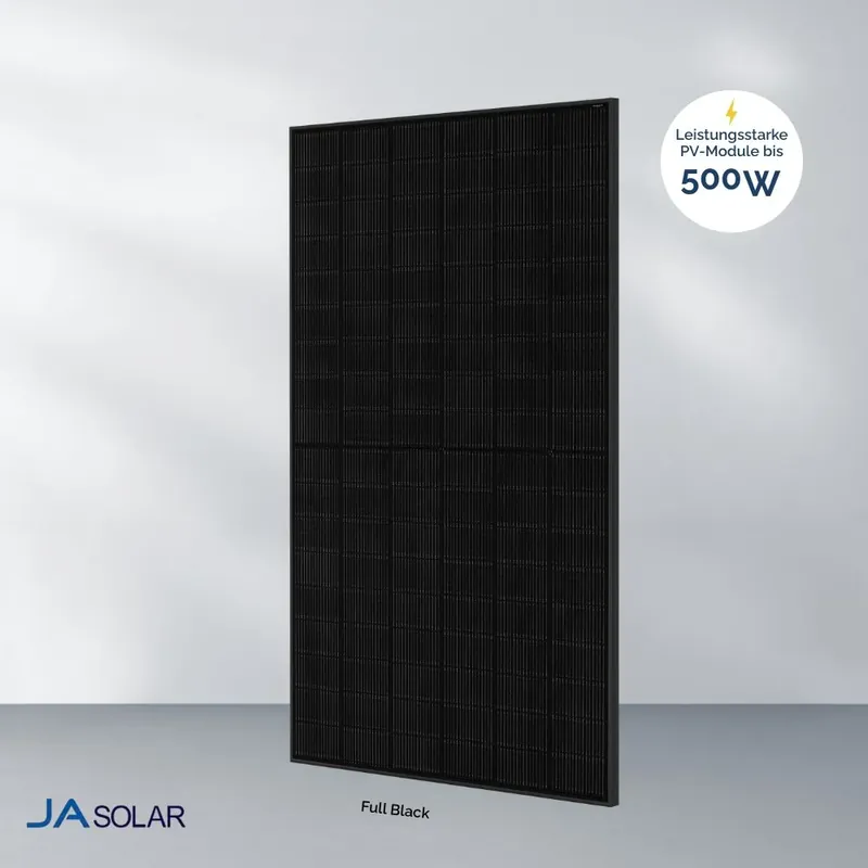 JA Solar 500W Full Black Glas-Glas n-Type TopCon PV Modul JAM60D41 Letzte Chance
