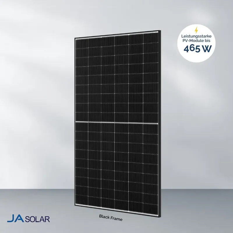 JA Solar 465W bifazial Glas-Glas JAM54D40 LB Black Frame Solarmodul Knallerangebot
