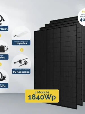 Balkonkraftwerk 1600W mit 4 PV Modulen Jolywood und Hoymiles Markenware