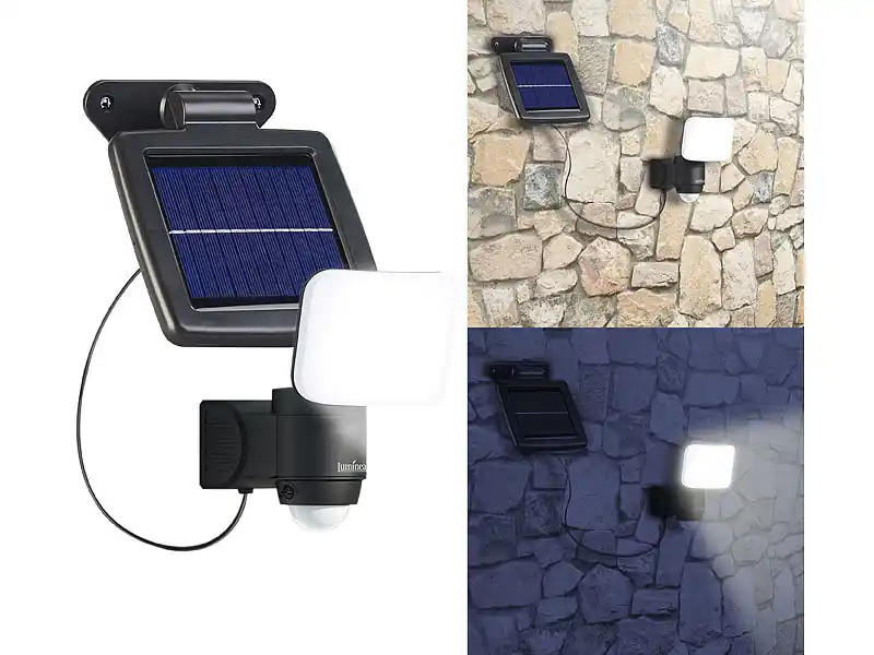 Zertifiziert Luminea LED Strahler mit Solar, Solarlampen Bewegungsmelder