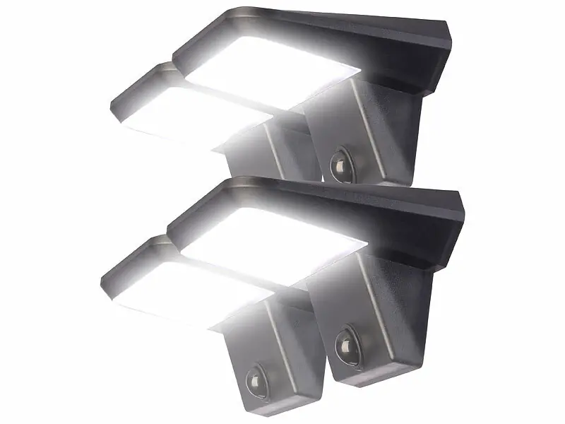 Finale Aktion Luminea LED-Solar-Lampen Garten, Außenbeleuchtung LED Solar