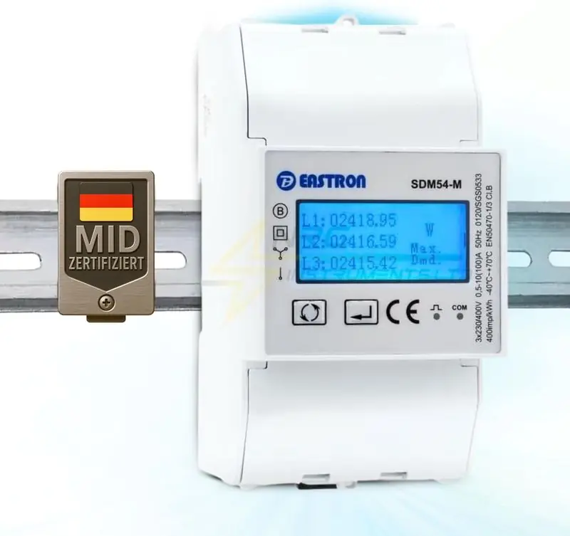 Jetzt Kaufen Eastron SDM54-M MID-zertifiziertes 3-Phasiges 100-A Direktanschluss DIN RS485-Modbus-MID