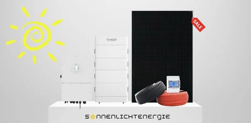 Saisonangebot 15 KW DEYE Solaranlage mit Deye Hochvolt-Batteriespeicher T1414,21 kWh JA-Solar Glas-Glas Fullblack BFR