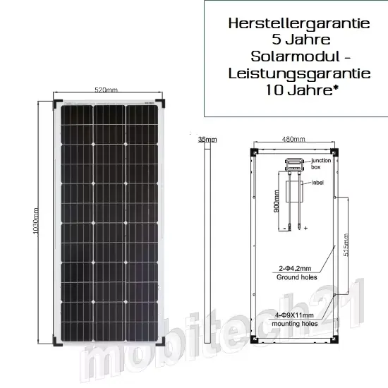 Offgridtec® 100W Mono Solarpanel 12V Direkt Vom Hersteller