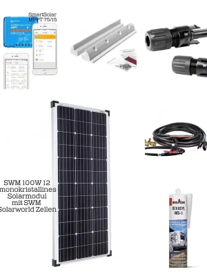 100W 12V MPPT Komplett Solaranlage von Offgridtec® für Wohnmobil / Caravan Ausverkauf
