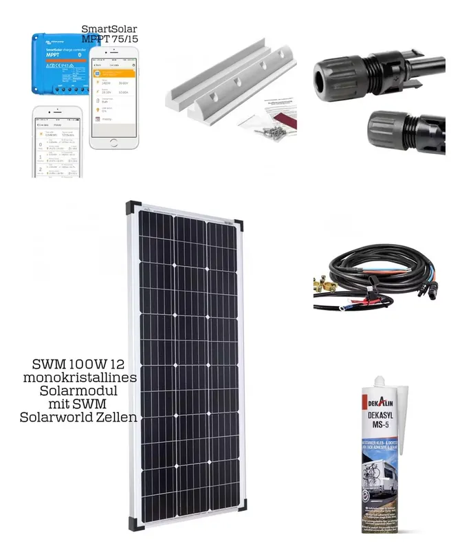 100W 12V MPPT Komplett Solaranlage von Offgridtec® für Wohnmobil / Caravan Ausverkauf
