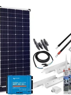 Zertifiziert Offgridtec mPremium+ XXL 400W 12V mit Victron SmartSolar MPPT 100/30 Caravan Solaranlage