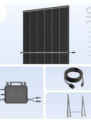 Balkonkraftwerk 910 W Komplettset mit Balkonhalterung – 2× Trina Solar Vertex S+ 455 W Glas-Glas + 800 W Wechselrichter Letzte Chance