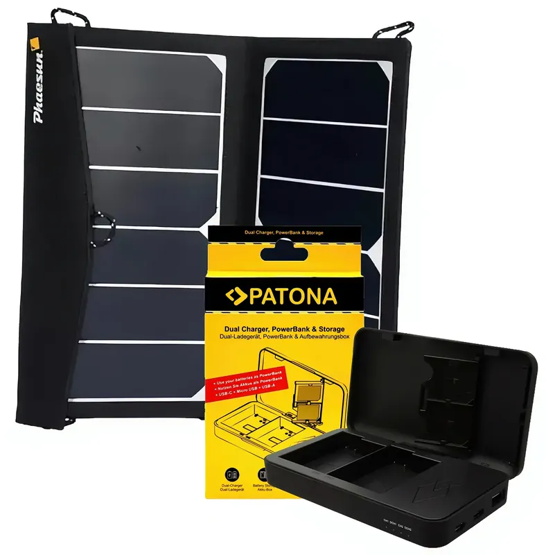 Kameraakku Solarladegerät - Solar-Set Meistverkauft