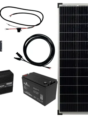 Solar-Inselanlage 230V, 100W autark, 600W AC Dauerleistung Top-Angebot