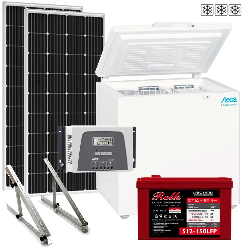 Preiswert Solar-Tiefkühlsystem PF 166-H - 12V / 400Wp / 150Ah LiFePO4