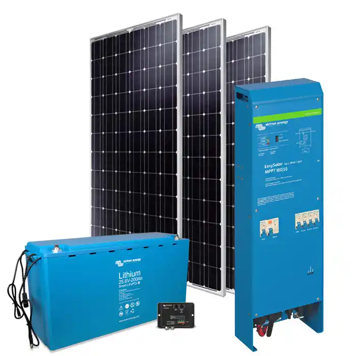 Solar Inselanlage AC 1.6kVA / 600Wp / 200Ah LiFePO4 mit 0% MwSt. gemäß §12 Abs. 3 UStG Geprüft