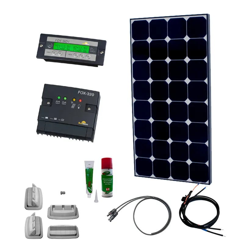 Caravan Solaranlage 12V, 120Wp mit Fernanzeige Wochenendangebot