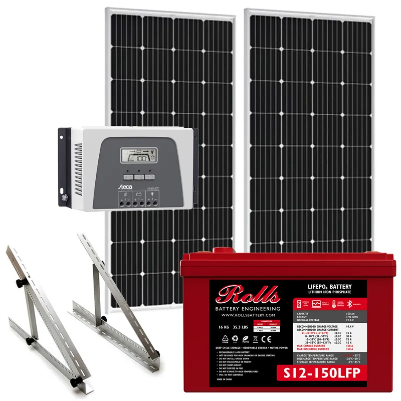 Geprüft Solar Inselanlage 12V / 400Wp / 150Ah LiFePO4