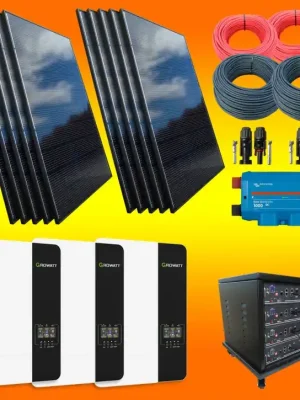 4,5kW Hybrid Solaranlage Komplettsystem ohne Netzeinspeisung mit 9,6 kWh Speicher (0% MwSt.*) Kostenfreie Lieferung