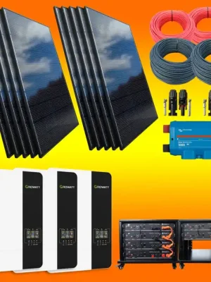 6,3kW Hybrid Solaranlage Komplettsystem ohne Netzeinspeisung mit 14,4 kWh Speicher (0% MwSt.*) Abverkauf