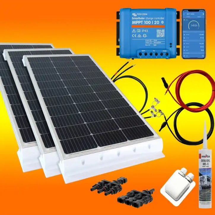 300 Watt Wohnmobil Set mit Victron 100/20 weiß Mega-Angebot