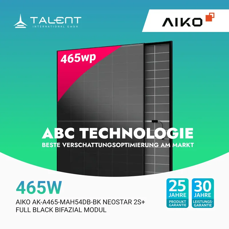 AIKO Solar 465W Glas-Glas Full Black Modul AIKO-A-MAH54Db Neostar 2S+ (Staffelpreis) Top-Seller