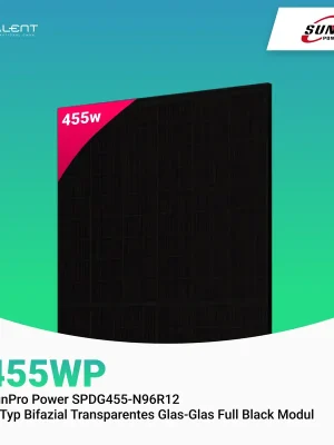 SunPro Power 455W N-Typ Bifazial Transparentes Glas-Glas Full Black Modul Preisknaller