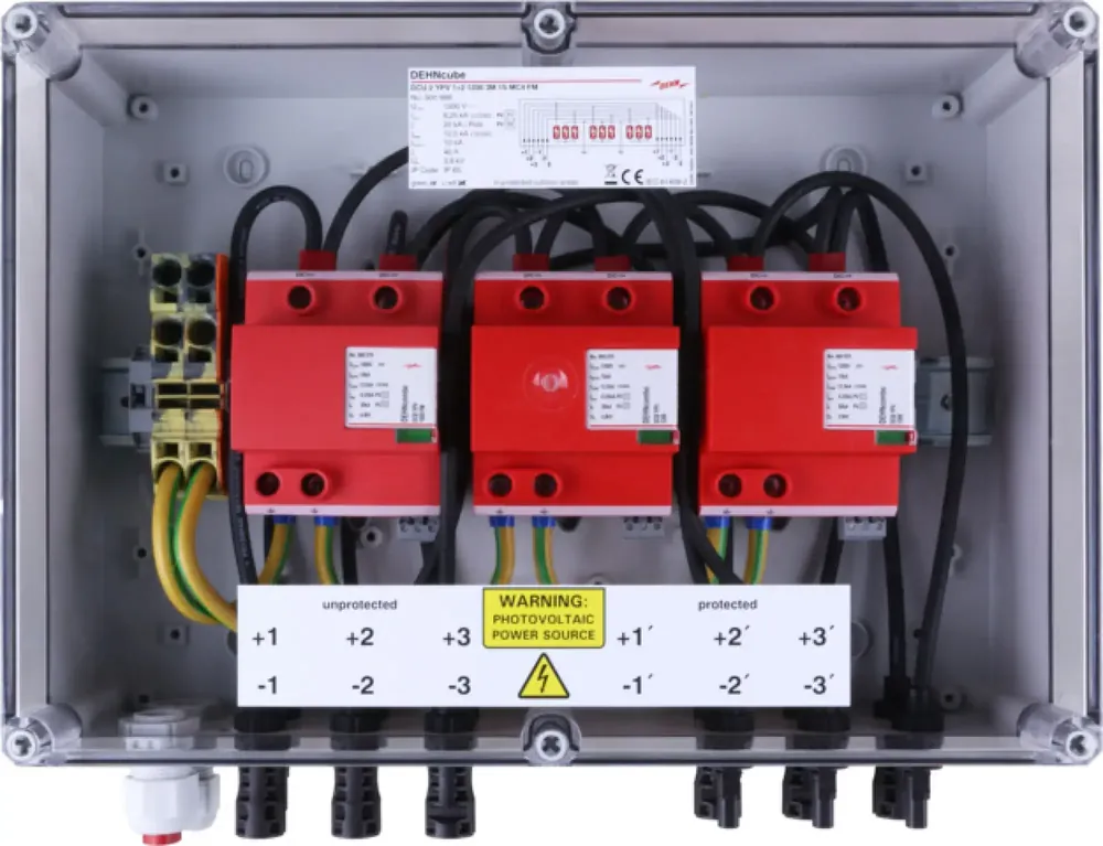 Direktkauf Dehn 900988 GAK Typ 1+2 im Gehaeuse IP65 f. PV-Anl. 3MPPT mit je 1 String b. 1200V DC