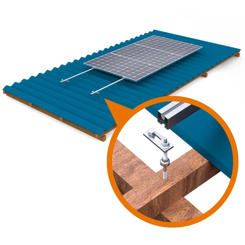 Montagesystem mit Stockschrauben für 4 Solarmodule 1-reihige Hochkant-Verlegung Preisreduziert
