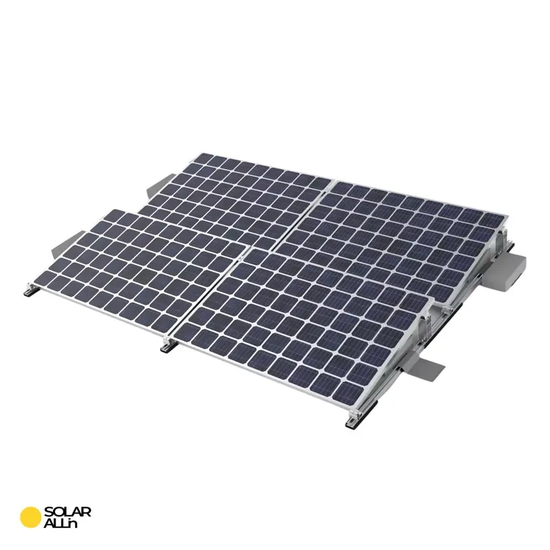 SOLAR ALLin Flachdach PV Montagesystem für Solaranlagen mit 4 Modulen, Süd & Ost/West Ausrichtung (10°) Schnäppchen