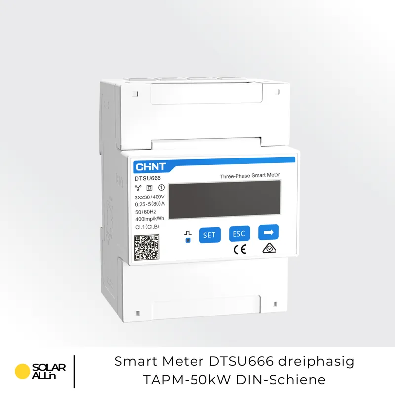 Neu Im Sortiment Smart Meter DTSU666 dreiphasig TAPM-50kW DIN-Schiene