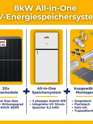 8kW/9.2kWh Afore All in One PV-Anlage autarkes Komplettset | High Voltage Energiespeichersystem | Montagesets und Zubehör Meistverkauft