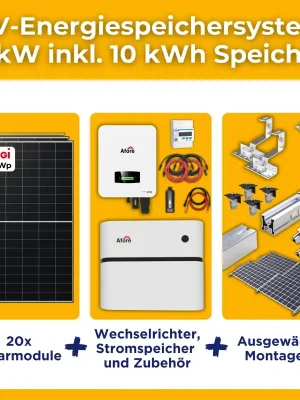 8kW/10kWh PV-Energiespeichersystem autarkes Komplettset | Haushalt/Notstromfähige PV-Anlage | Montagesets und Zubehör | optional mit Heizfunktion Versand Am Gleichen Tag