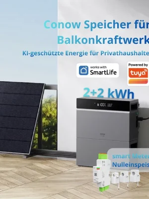 CBE2000 Pro Balkonkraftwerk Speicher 2 kWh & 2 kWh Set mit Smart Meter Kostenloser Rückversand